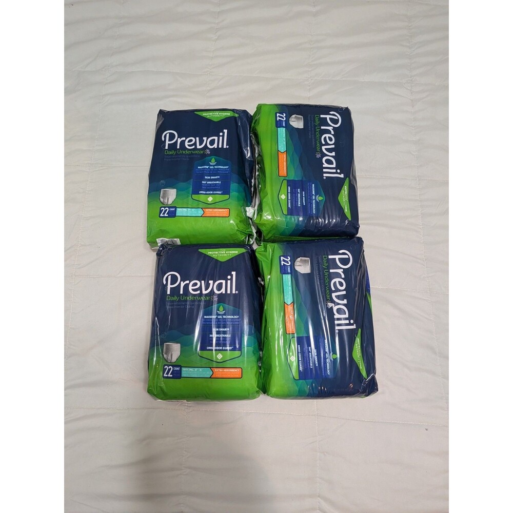 Lot of 88 Diaper Prevail Disposable Underwear Daily Youth Smal Size 20" To 34"